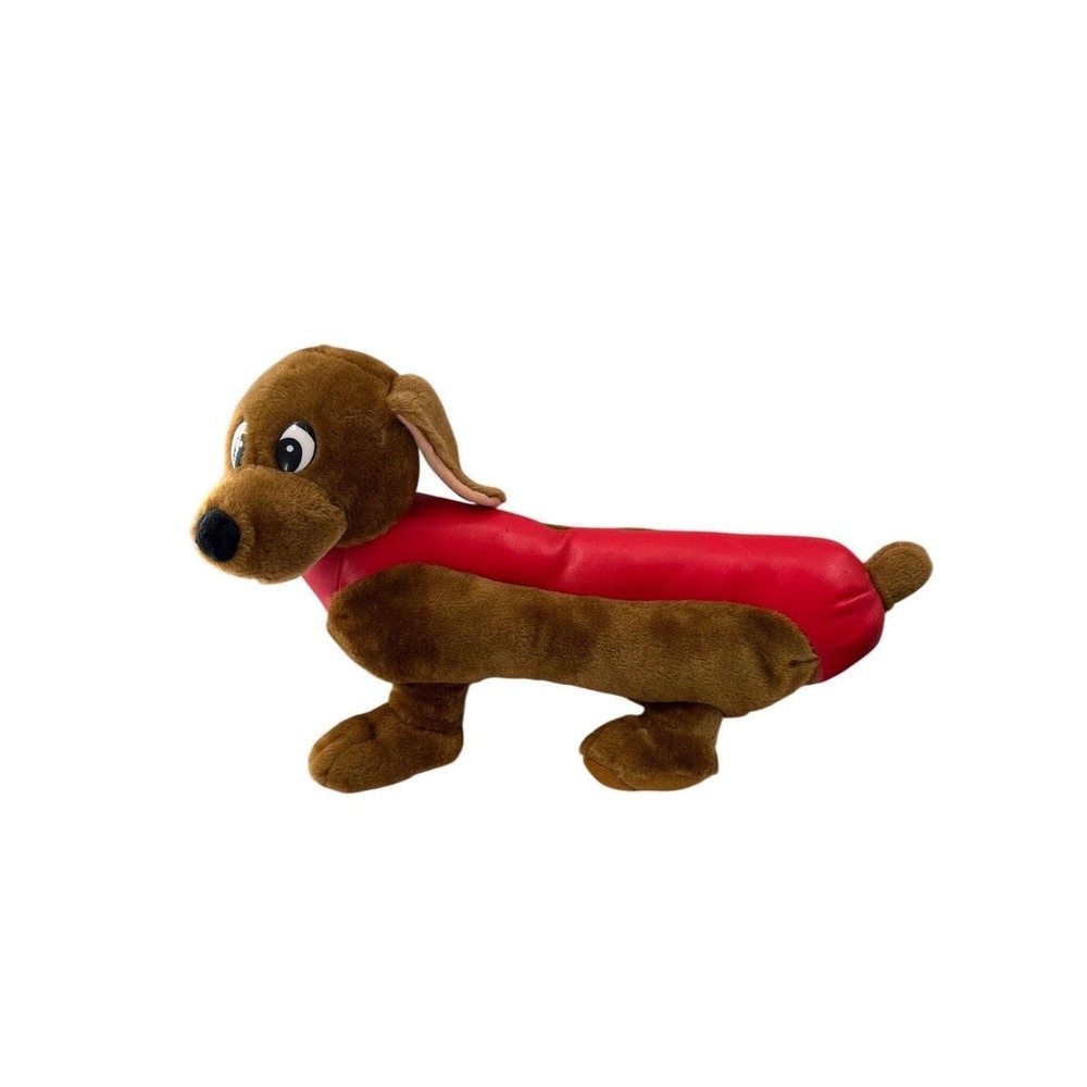Vintage‎ Allentown Toy Co. Plush & Vinyl Dachshund Dog Stuffed Animal 21"